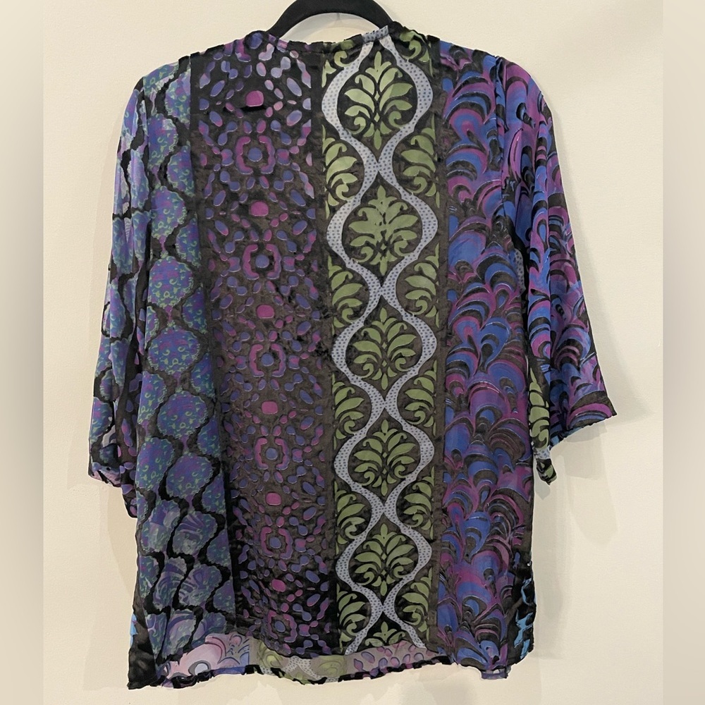 Soft Surroundings Viscota Embroidered Jeweled Tunic Top Petite M Made in India - Picture 2 of 5